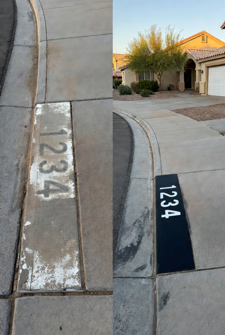 Before and after curb painting 1234
